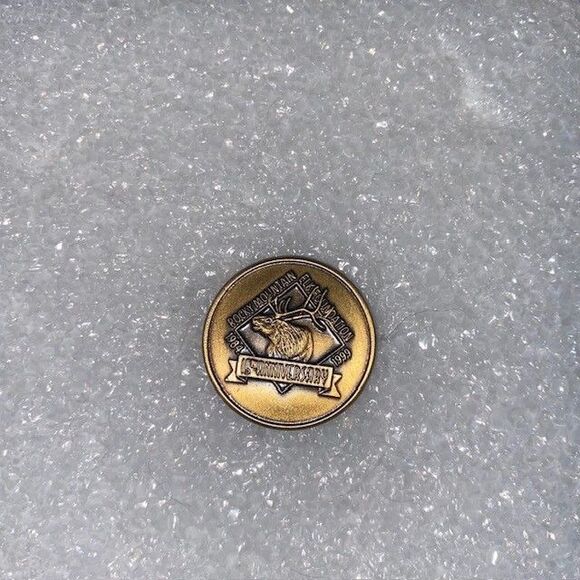 Vintage Rocky Mountain Elk Foundation 15th Anniversary Hunting Hat Lapel Pin - Picture 1 of 2